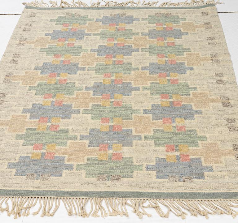 Mary Sandberg, carpet, flat weave, ca 205 x 149 cm, signed MS KH.