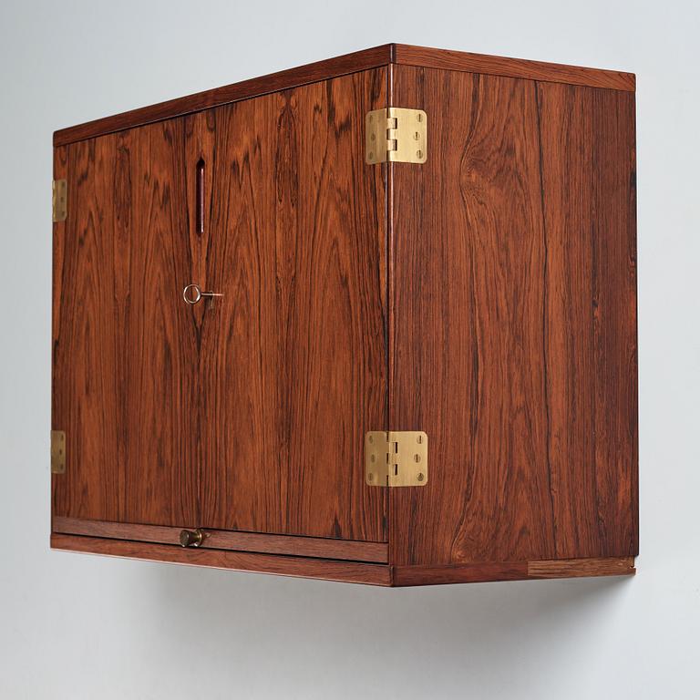 Svend Langkilde, a rosewood wall hung bar cabinet, Langkilde Møbler, Denmark 1960s.