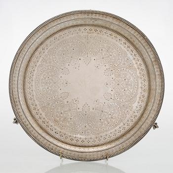 Salver, sterling silver, Mackay, Cunningham & Co, Edinburg 1876.