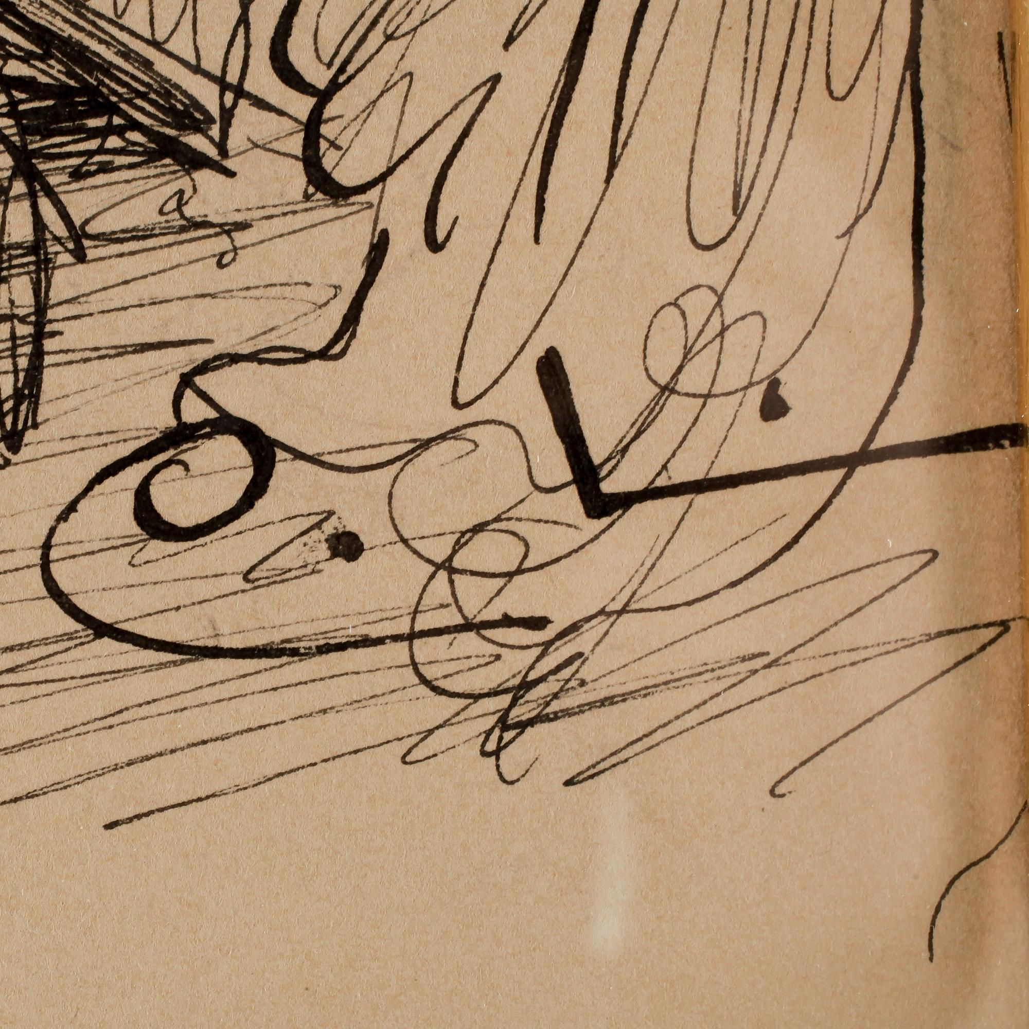 CARL LARSSON. Tuschteckning. Sign C.L. Troligen utförd 1891.