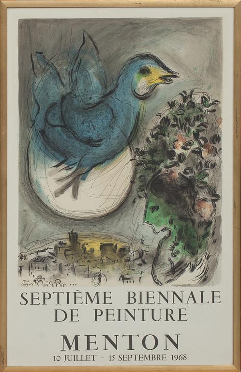 MARC CHAGALL, efter, utställningsaffisch.