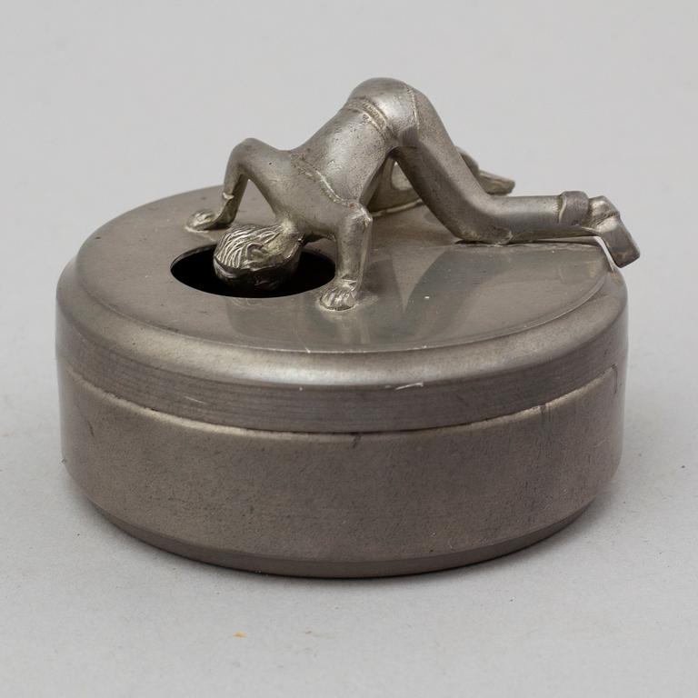 A pewter cufflink box from Widerholm & Dahlberg, Eskilstuna, 1930/40's.