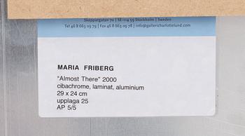 MARIA FRIBERG, fotografi, "Almost There 2000", signerad a tergo och numrerad AP 5/5.