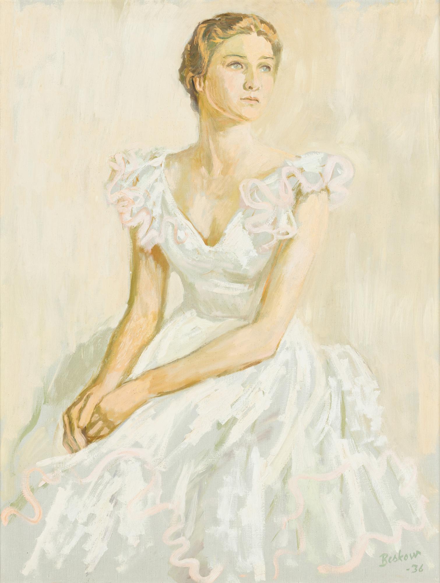 Bo Beskow, Portrait of the ballet dancer Teodora Lagerborg active at the Royal Theatre's ballet school in Stockholm.