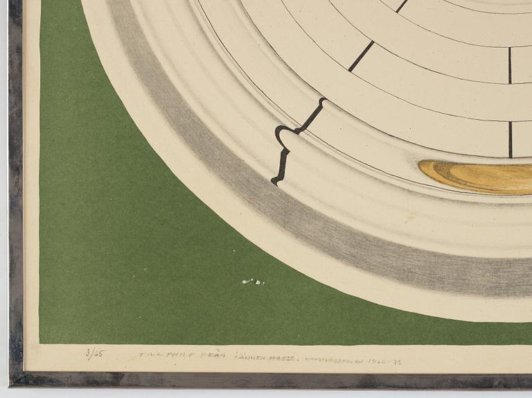 Hans Hamngren, lithograph in color, signed with dedication, numbered 3/65.