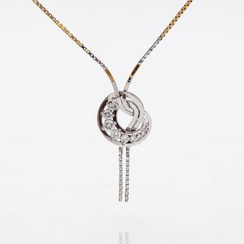 Necklace and earrings, brilliant cut diamonds, 18K white gold and gold. A. Tillander, Helsinki.