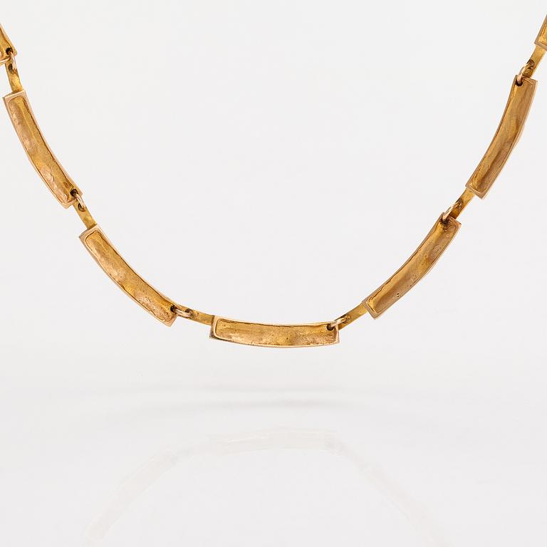 Björn Weckström, A 14K gold "Tundra" necklace. Lapponia 1970.