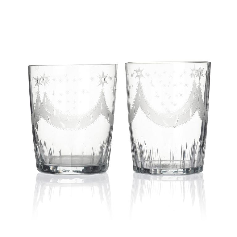 Selter glass, twelve pieces, Sweden circa 1800, Late Gustavian.