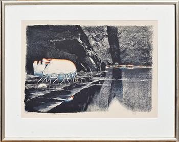 ROJ FRIBERG, färglitografi, Provtryck. Monogramsignerad. -79.