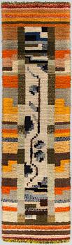 Annikki Repo, A Finnish long pile Ryijy Rug, for Friends of Finnish Handicraft. Circa 165 x 45 cm.