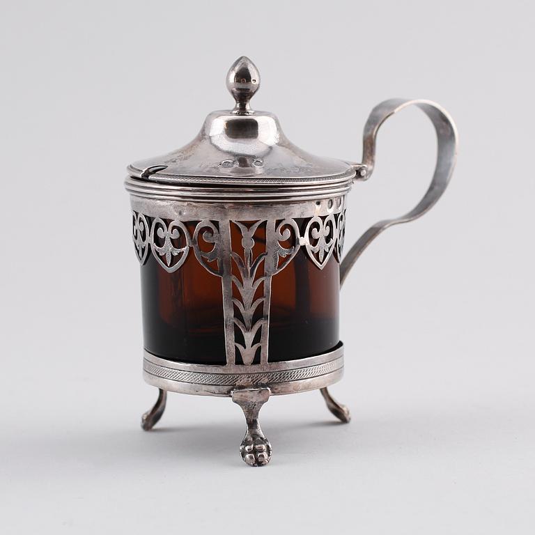 SENAPSKAR, silver, Frankrike, 1800-tal. Vikt ca 75 gram.