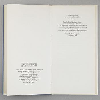 Collection of literature on silver, 8 volumes, including 'Svenskt silversmide 1520-1850'.