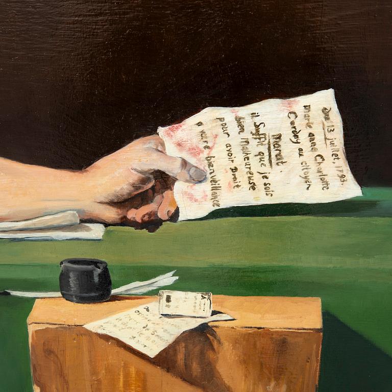 Unknown artist, "The Death of Marat" after Jacques-Louis David, 20th century.