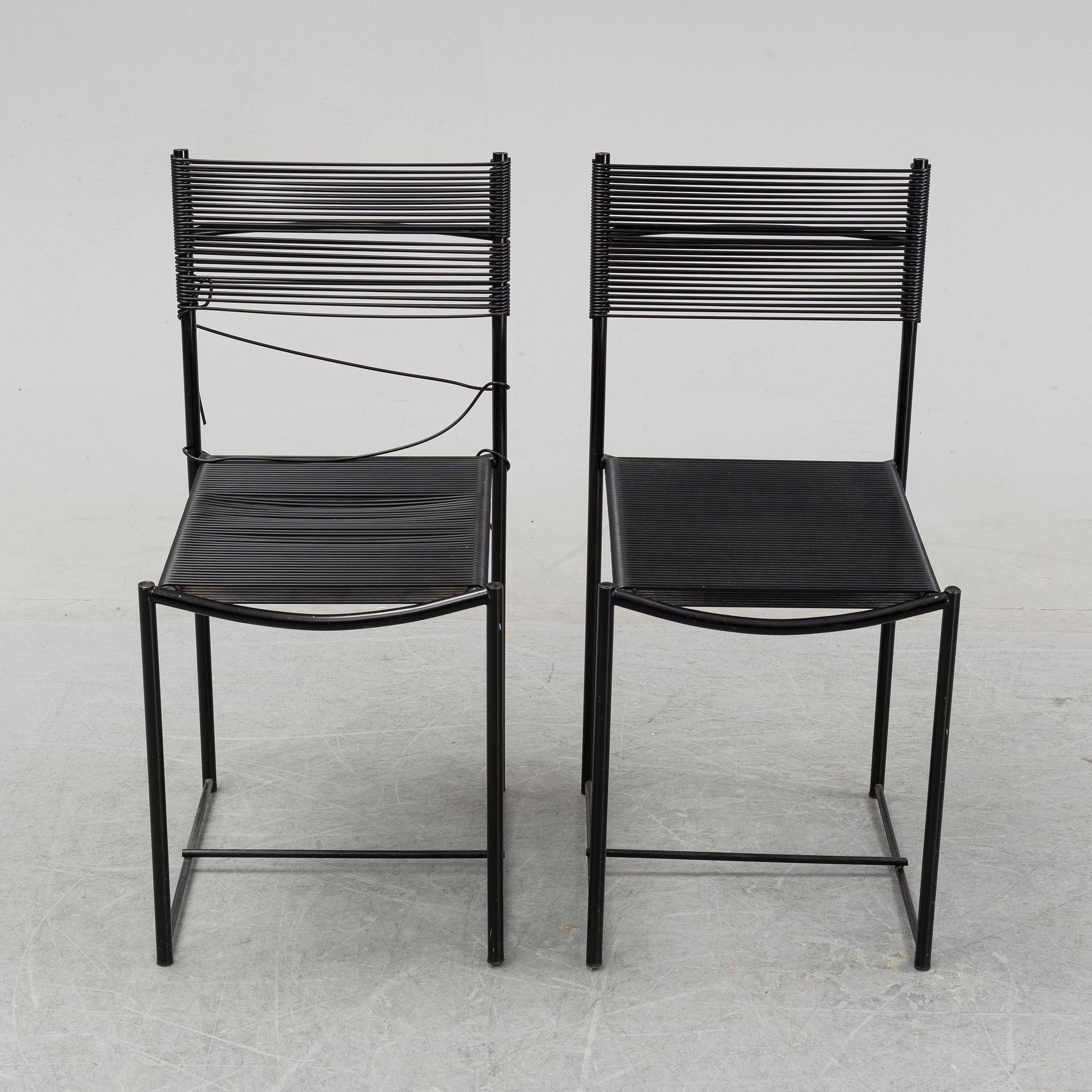 Giandomenico Belotti, six 'Spaghetti' chairs, Alias, Italy.