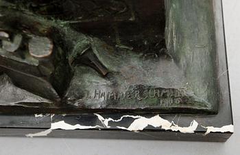 JOSEF HAMMERSCHMIDT, skulptur, brons, signerad.