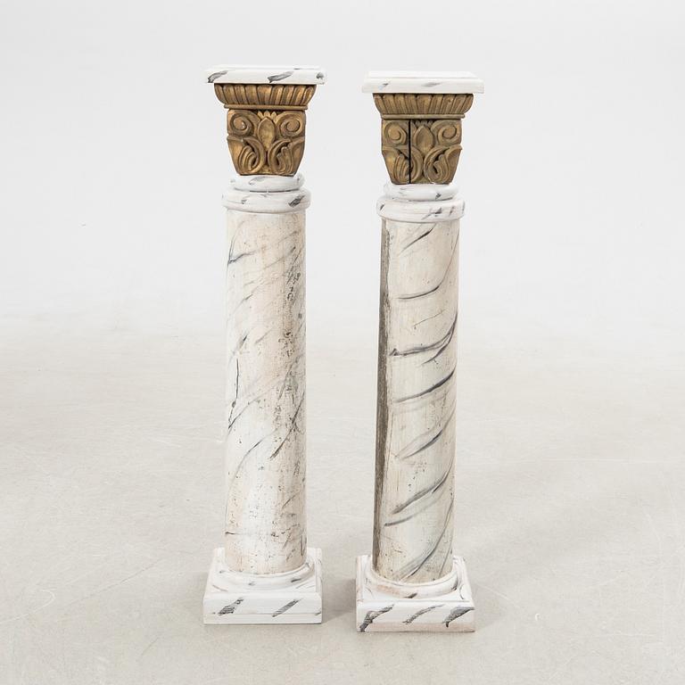 Pedestals, a pair, first half/mid 20th century.