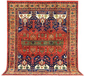 An oriental carpet with so called Mamluk design, a. 302 x 247 cm.