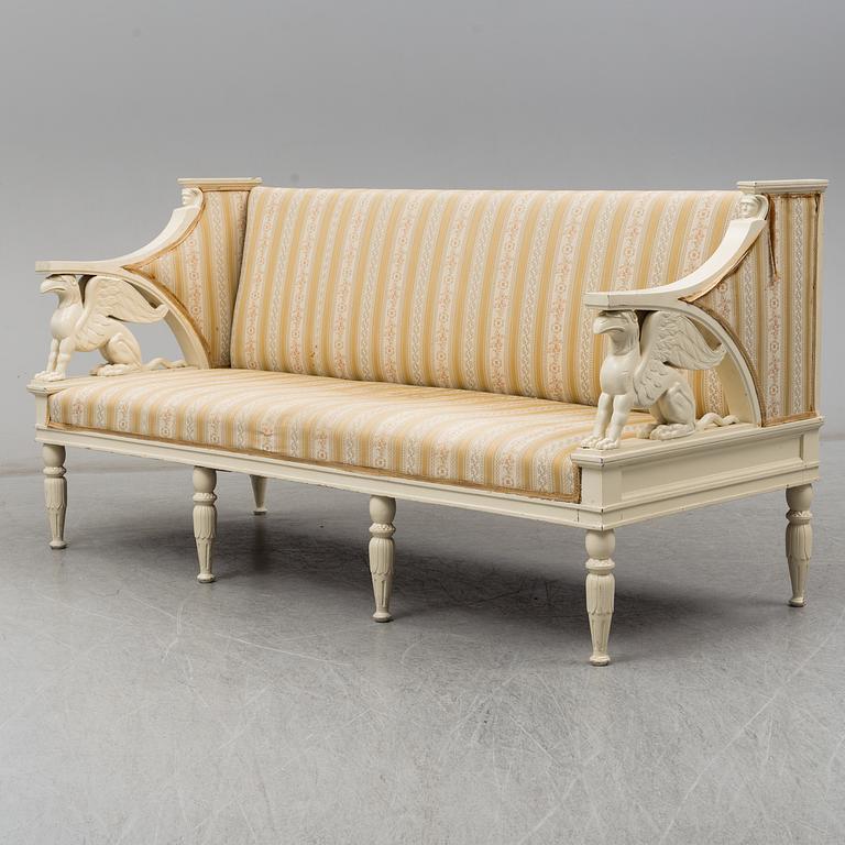 An early 20th century late gustavian style sofa.