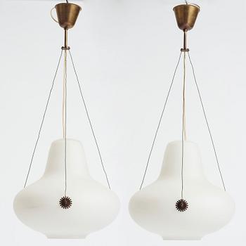 Carl-Axel Acking, a pair of Swedish Modern ceiling lamps, 1940-50's.