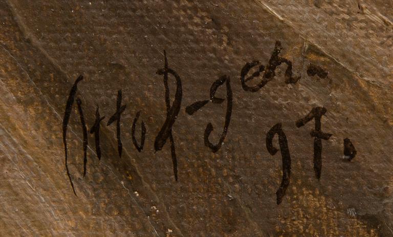 OTTO PENGER, olja på duk, uppfodrad på skiva, signerad och daterad -97.