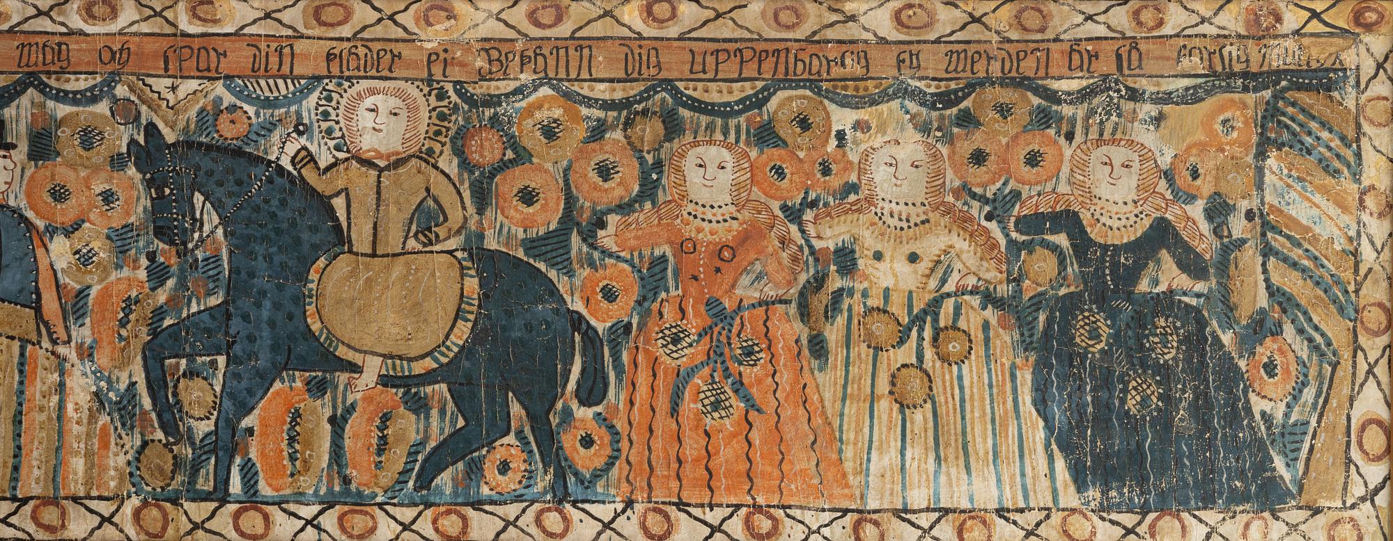 A Southern Swedish provincial painting, 19th century, The Entry of Christ into Jerusalem.