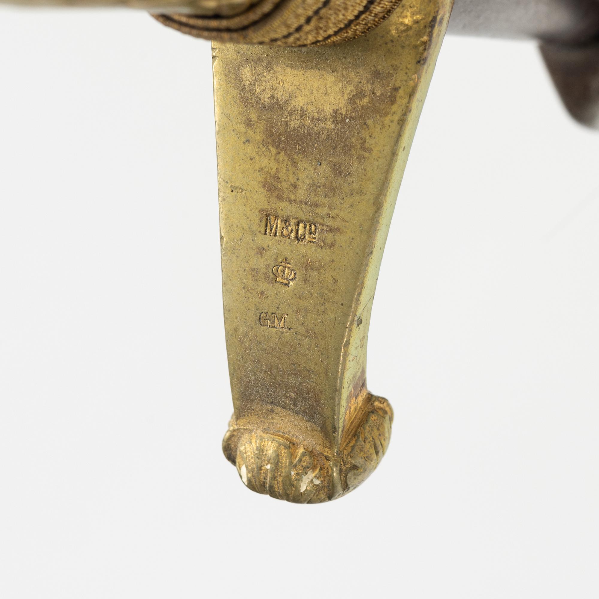 Sabel svensk, m/1899 för infanteriofficer, med balja.