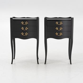 A pair of Rococo style bedside tables, second half of the 20th Century.