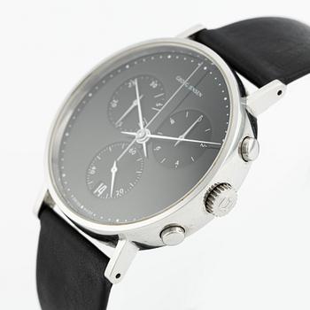 Georg Jensen, designad av Henning Koppel, armbandsur, kronograf, 38 mm.