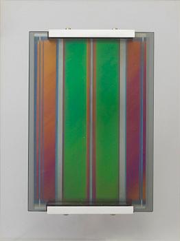 ERIC H OLSON, glass and metal, signed on verso.