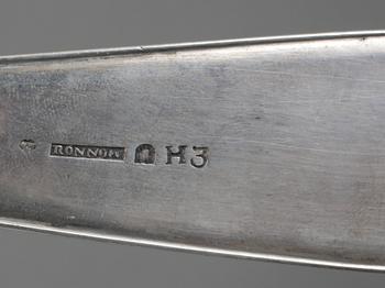 SOPPSLEV, silver. Lars Anders Rönnow, Helsingborg 1814. Vikt ca 150 gram.