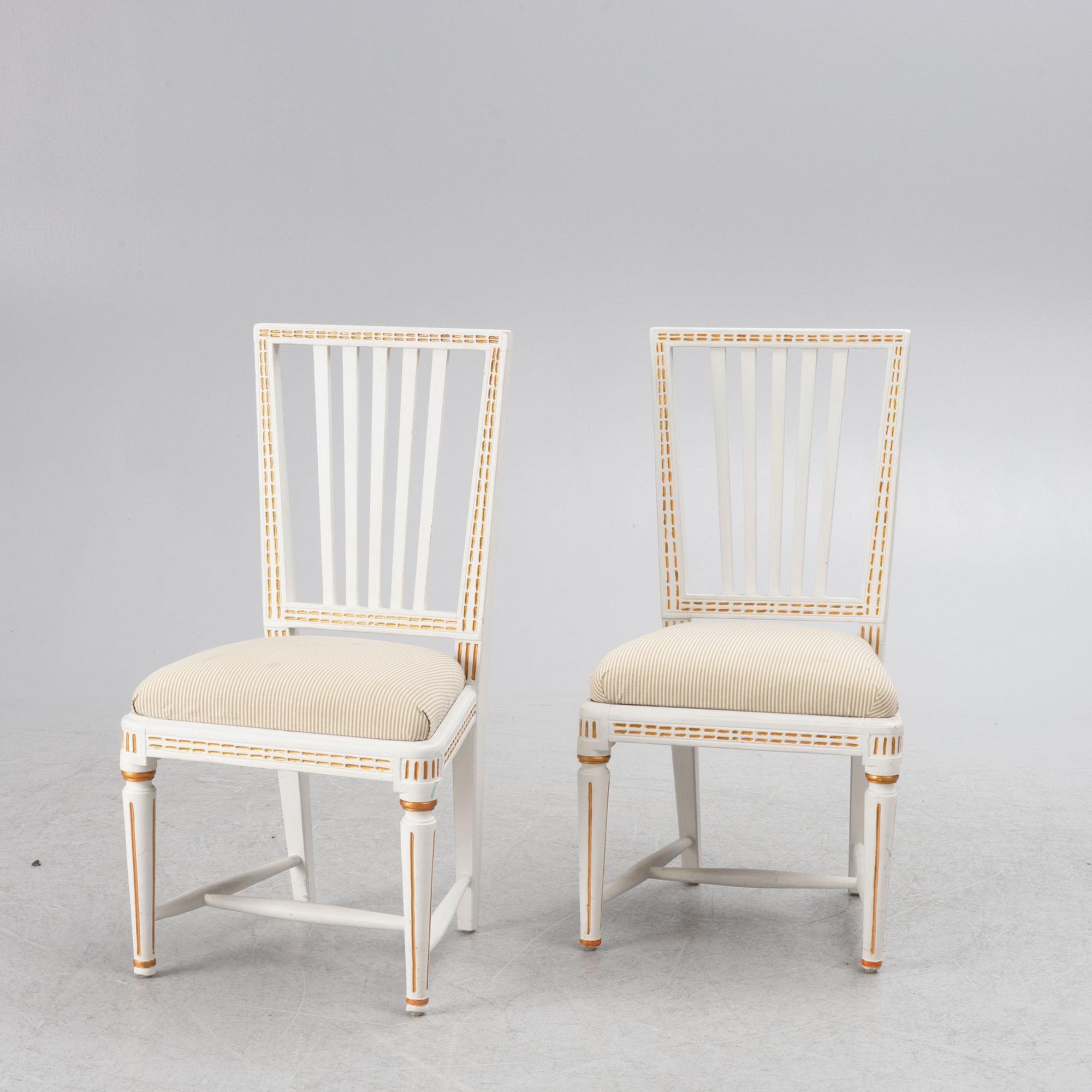Chairs, a pair, Gustavian style, 19th century.