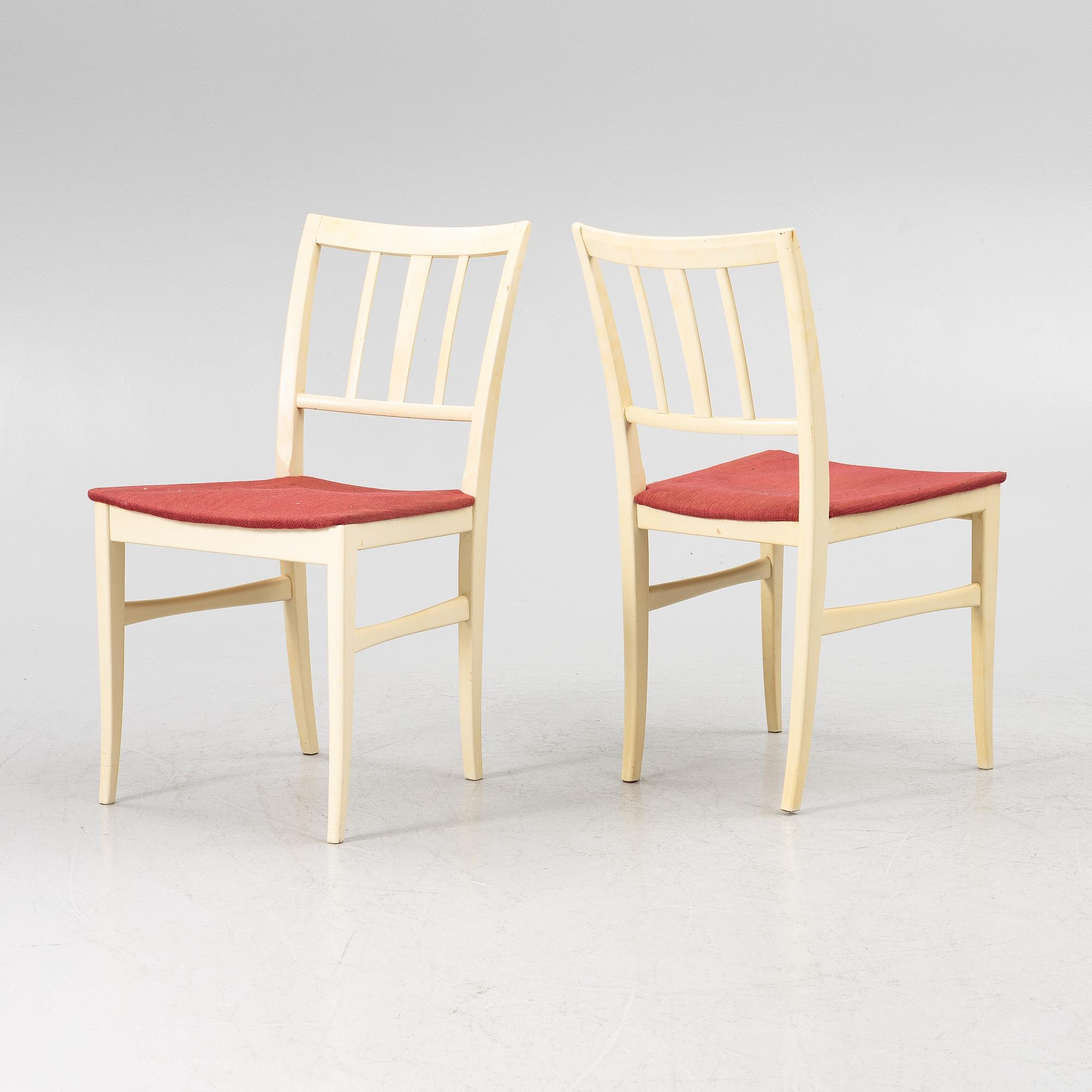 Carl Malmsten, a dining table with six chairs, end of the 20th century.