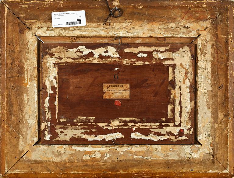 CARL VON KRATZER, olja på pannå, otydl sign.