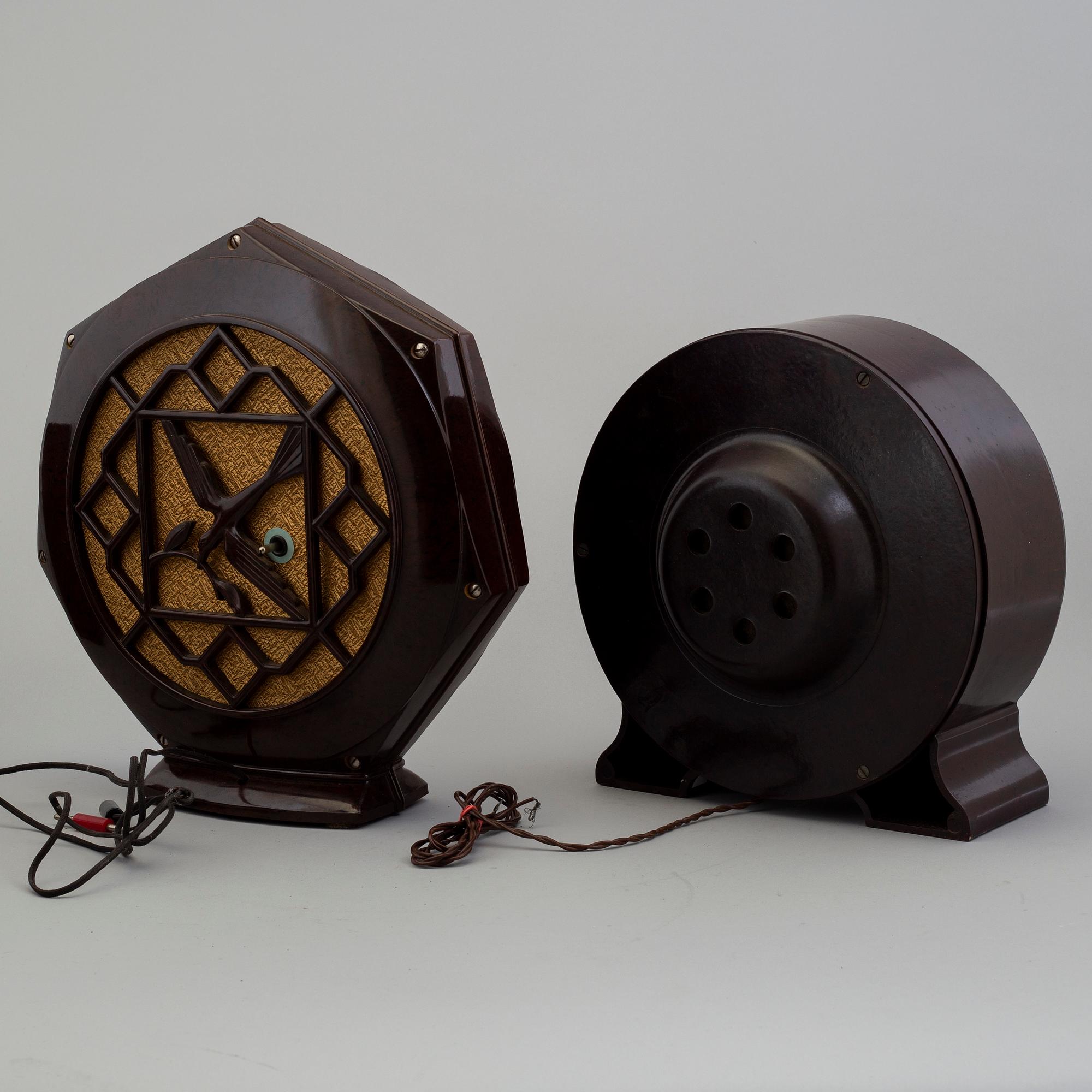 RADIO/HÖGTALARE/MIKROFON, 6 delar, 1900-talets första hälft.