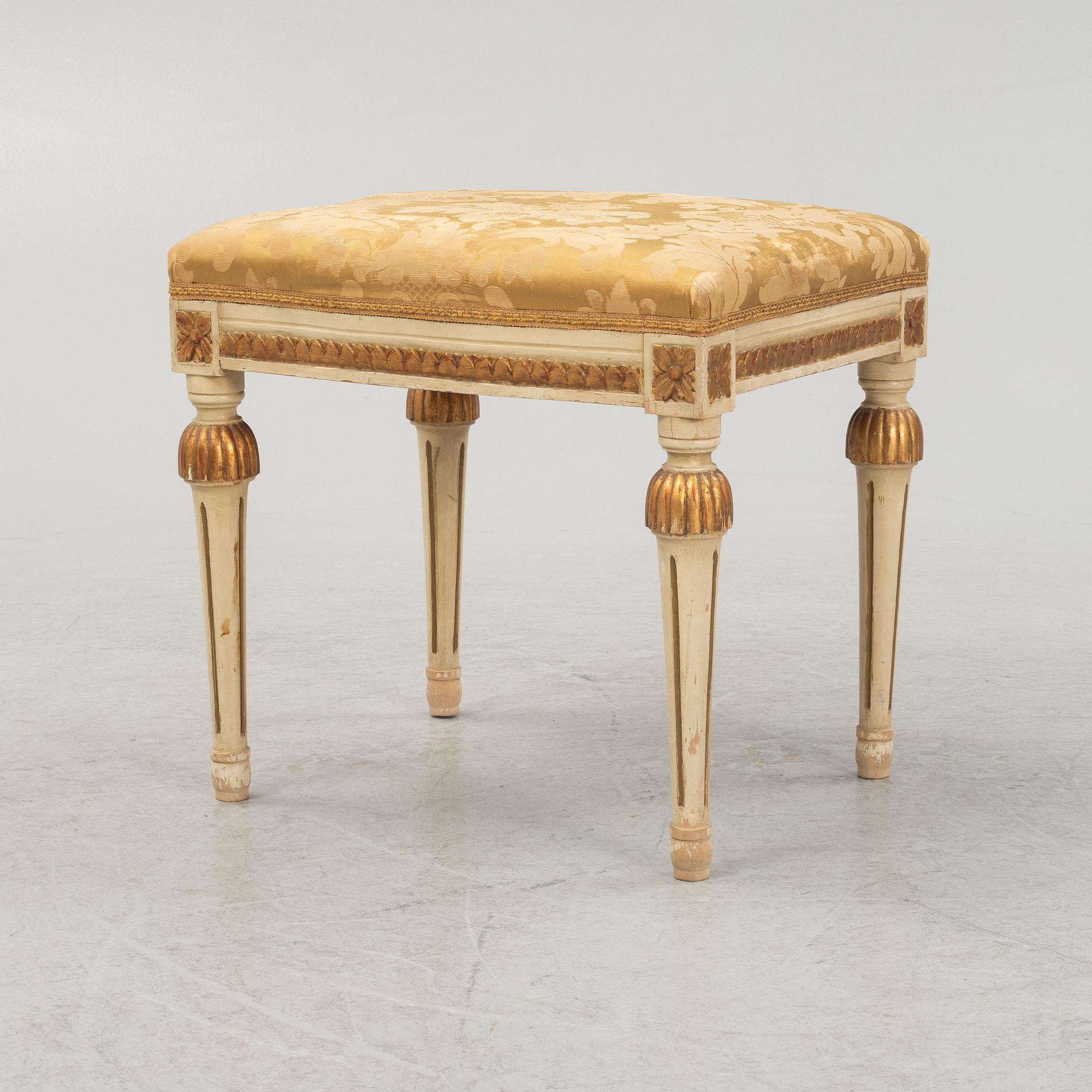 A Gustavian style stool, late 19th Century.