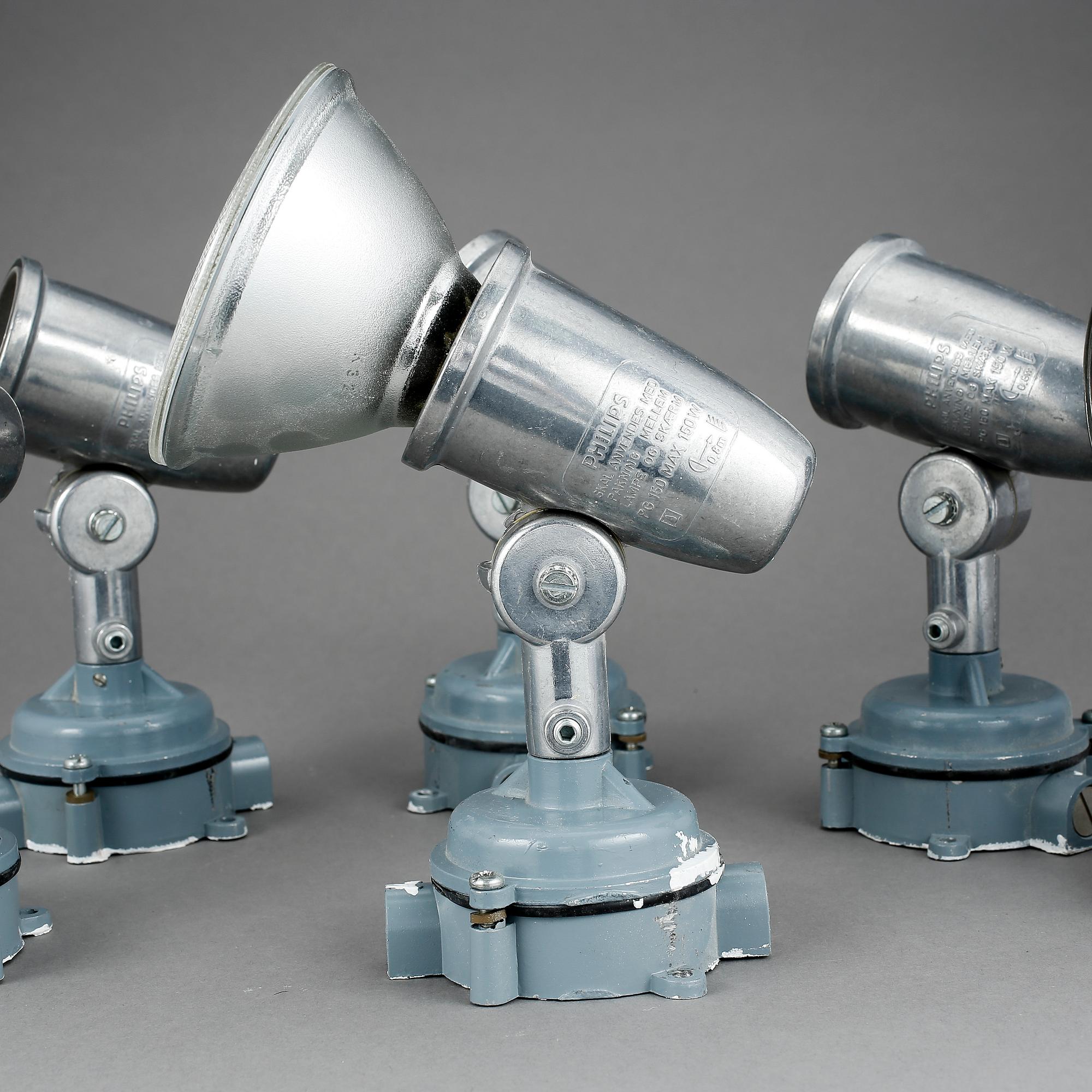 INDUSTRILAMPOR, 6 st, Philips, 1900-talets andra hälft.