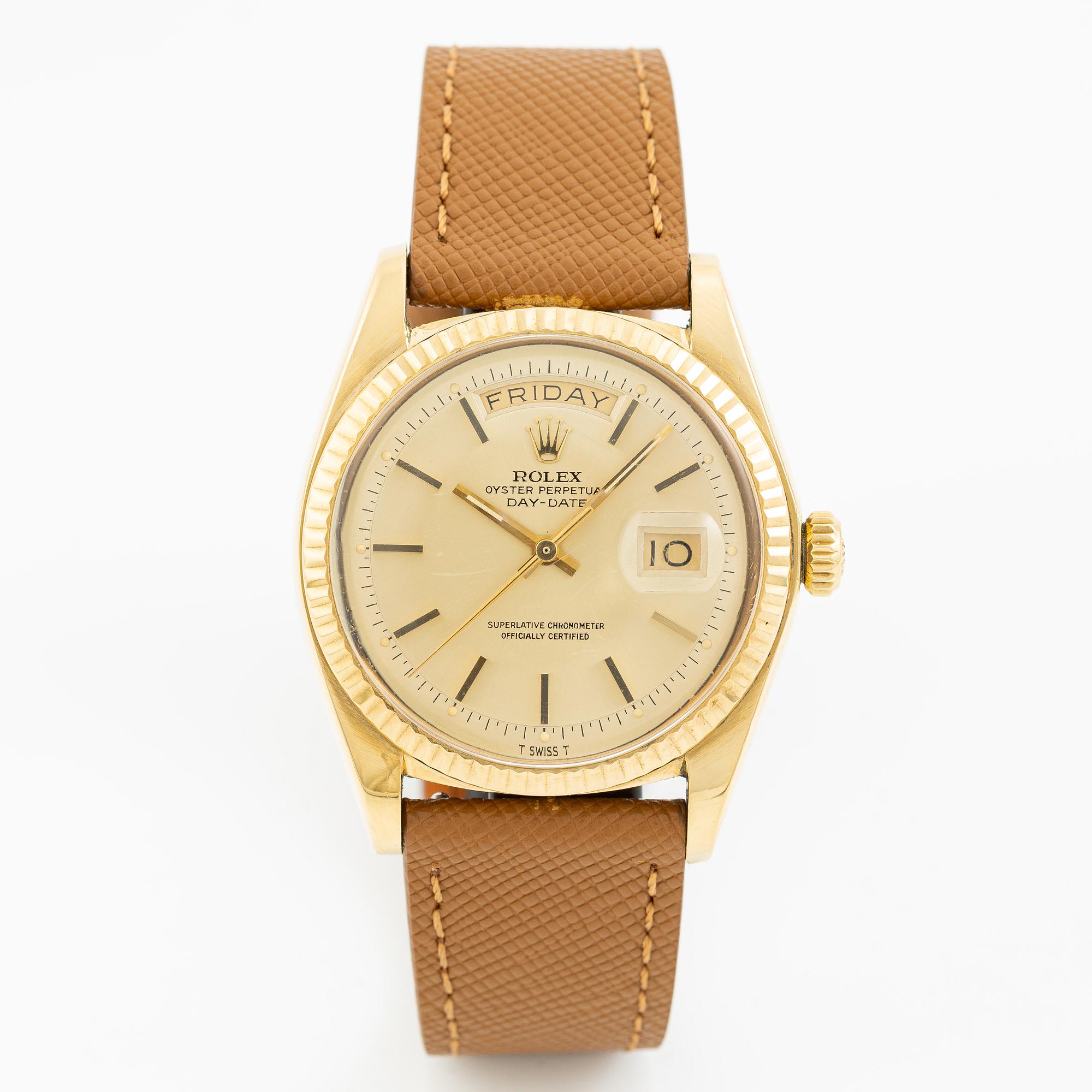 Rolex, Day-Date, "Pie-Pan", wristwatch, 36 mm.