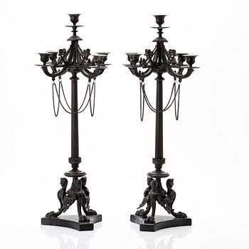 Candelabra, a pair, Empire style, early 20th century.