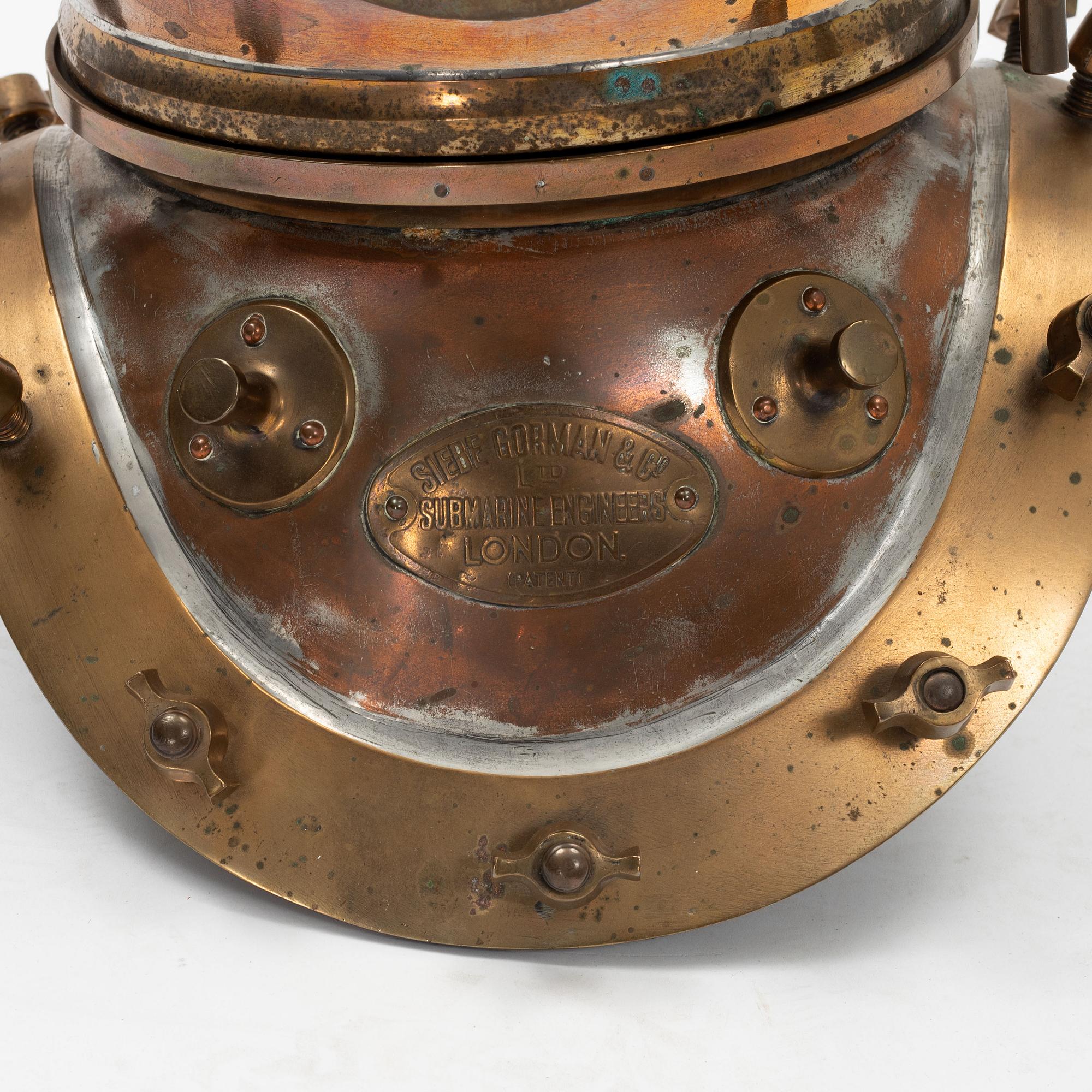 A 12-bolt diving helmet, Siebe Gorman, London, No 15013.