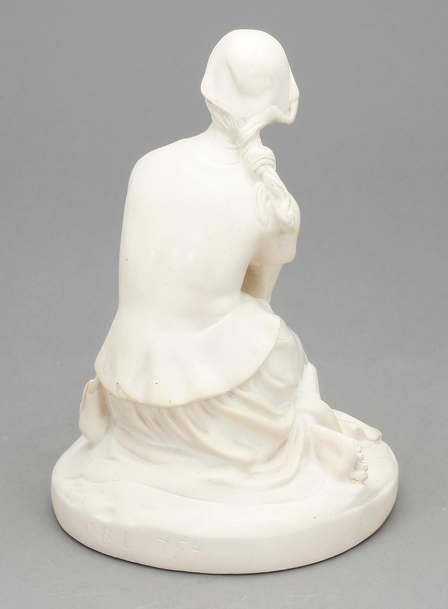 SKULPTUR, glaserad gips, okänd konstnär, signerad, 1900-tal.