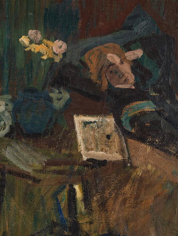 Axel Törneman, Interior with reclining woman.