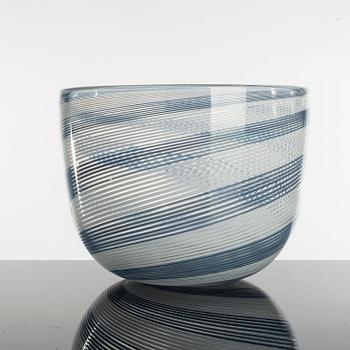 HEIKKI ORVOLA, two bowls, glass, signed, Nuutajärvi, Notsjö, Finland.