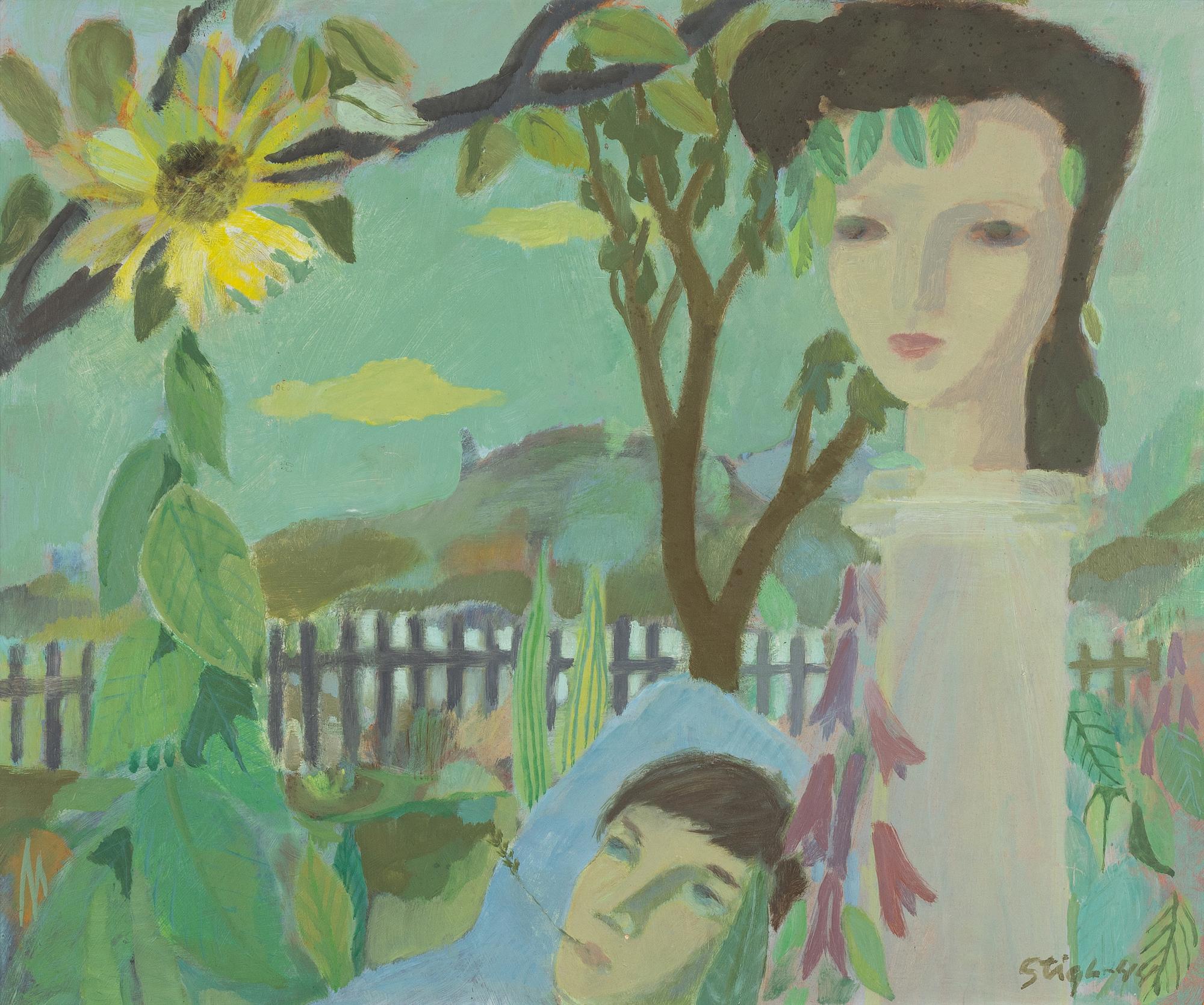 Stig Lindberg, oil on panel, signed and dated -44.
