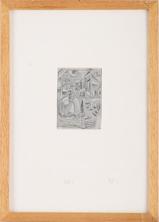 PETER WEISS, indian ink on paper, signed, executed in 1953.