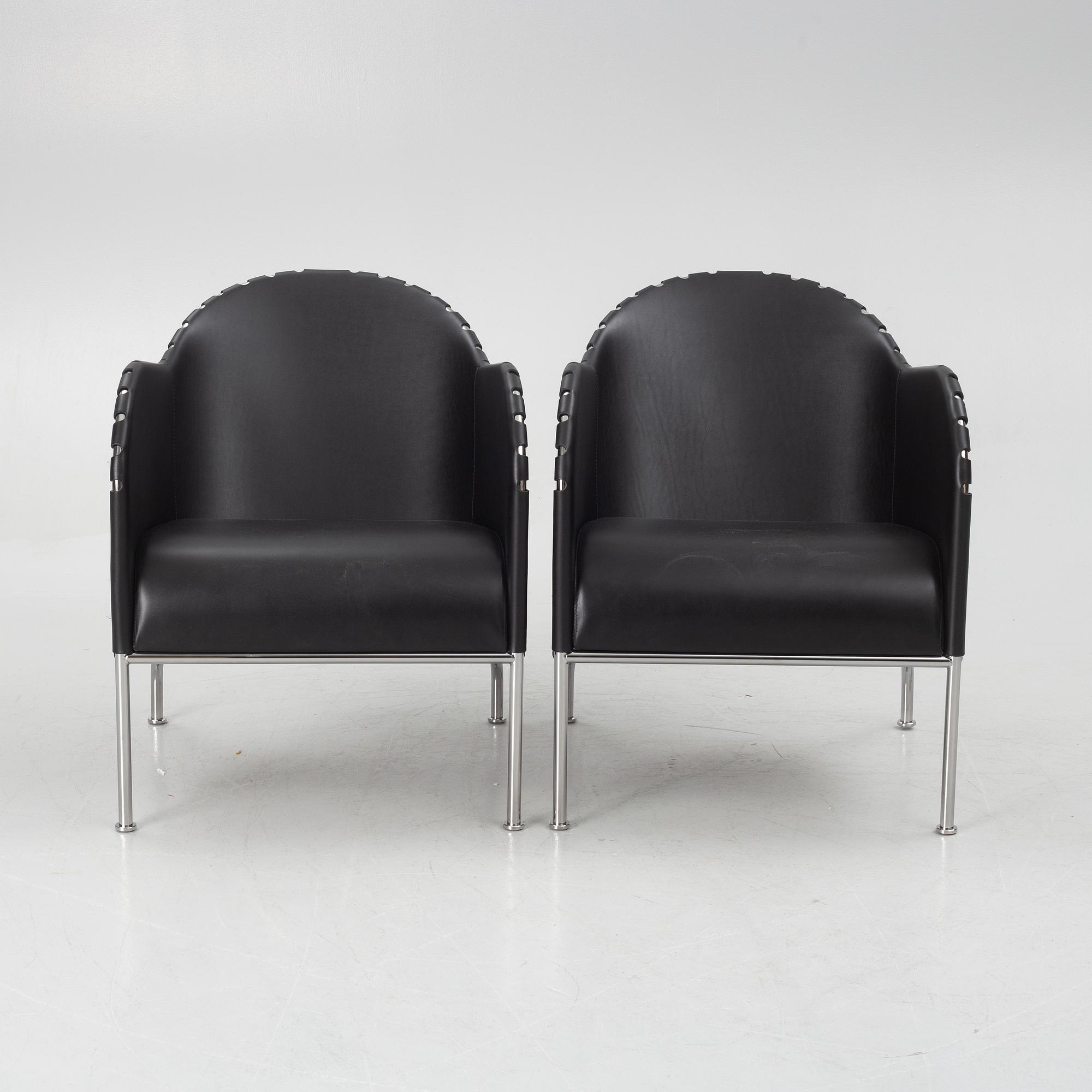 Mats Theselius, a pair of  "Bruno" lounge chairs, Källemo.
