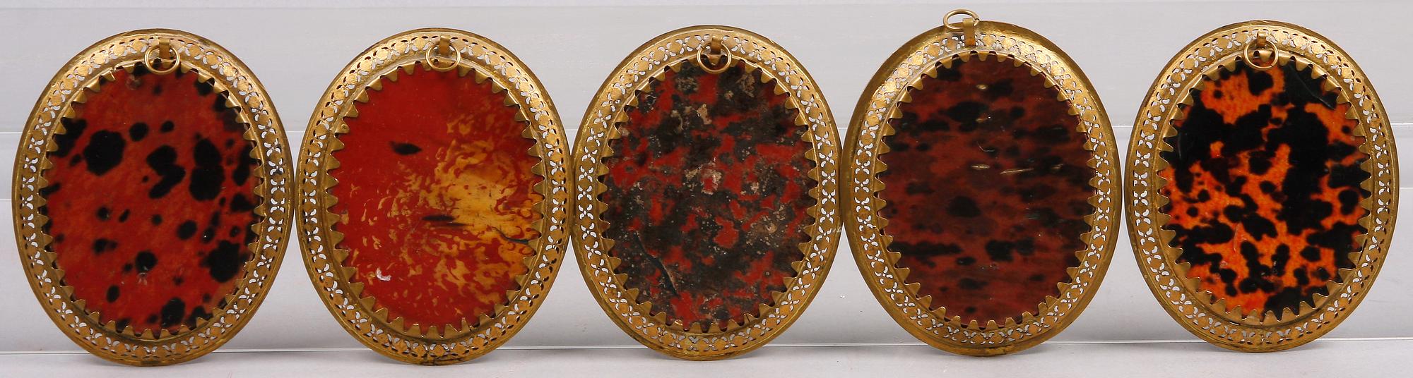 MINIATYRMÅLNINGAR, 5 st, 1900-tal.