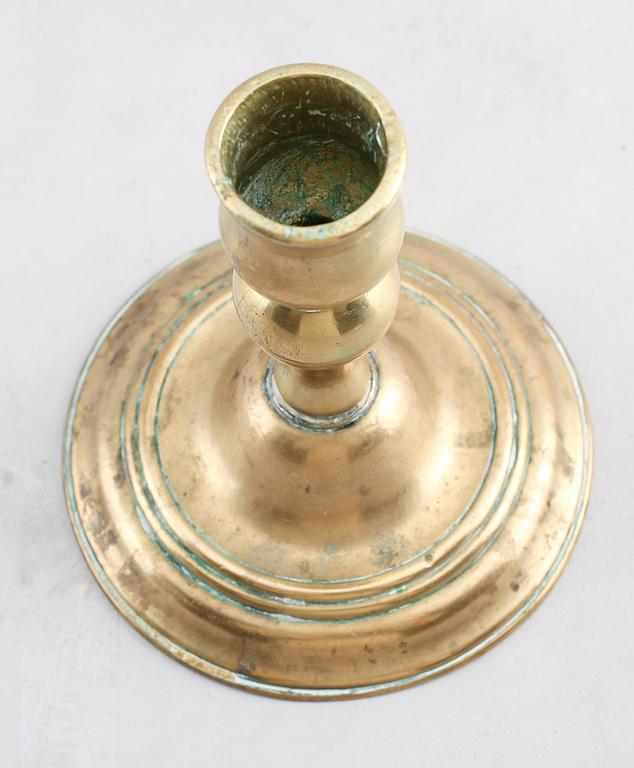 LJUSSTAKE, mässing, 1700-tal.