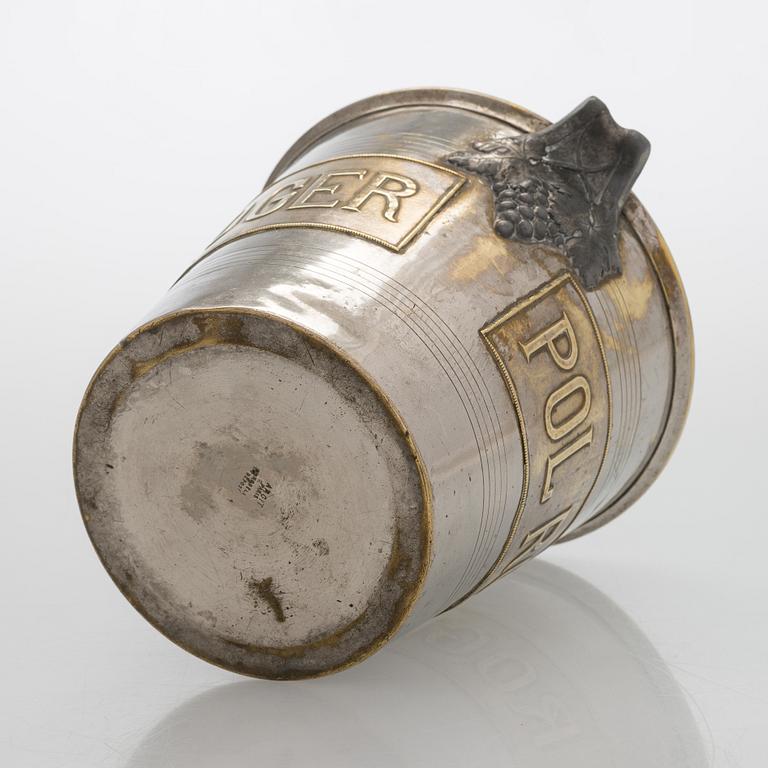 Champagne cooler, Pol Roger, Argit, France 1930s.
