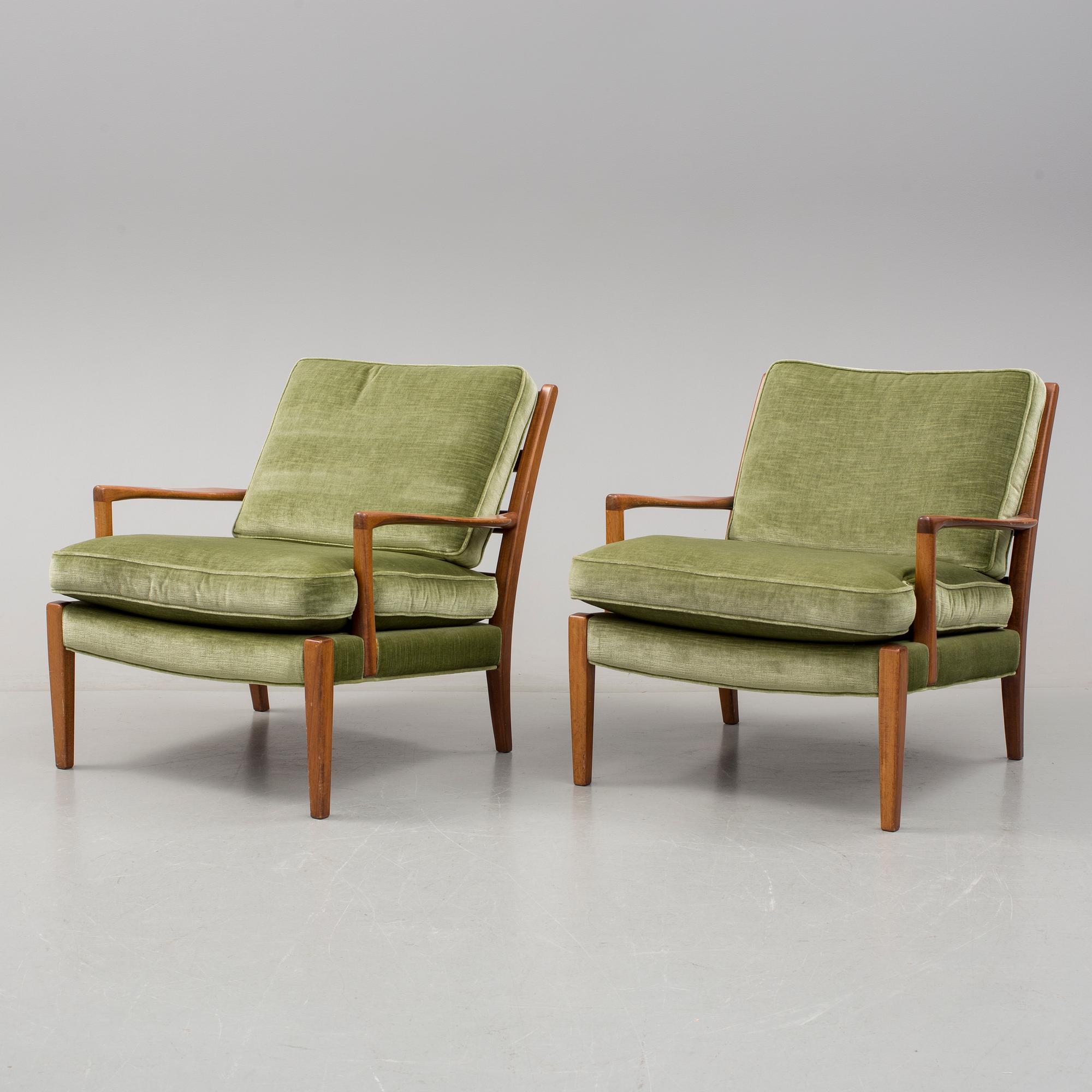 FÅTÖLJER, ett par, "Löven", Arne Norell, 1960-tal.