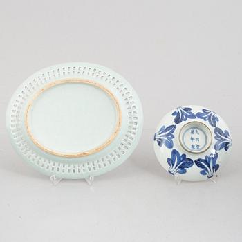 Parti porslin, 6 delar, Kina, 1800-tal/sen Qing.